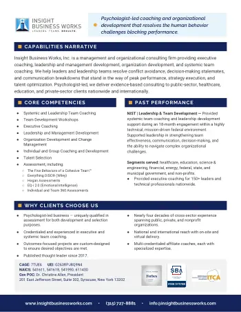 Insight Business Works Inc Capability Statement